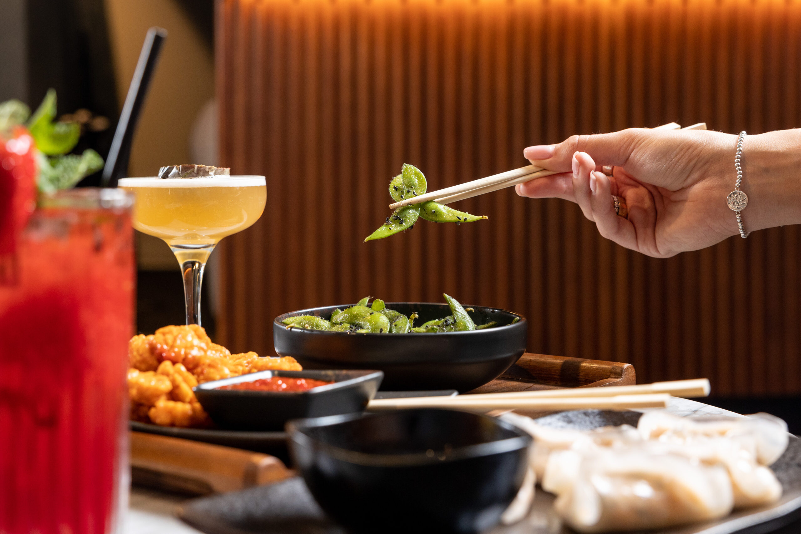 Asian food and cocktails